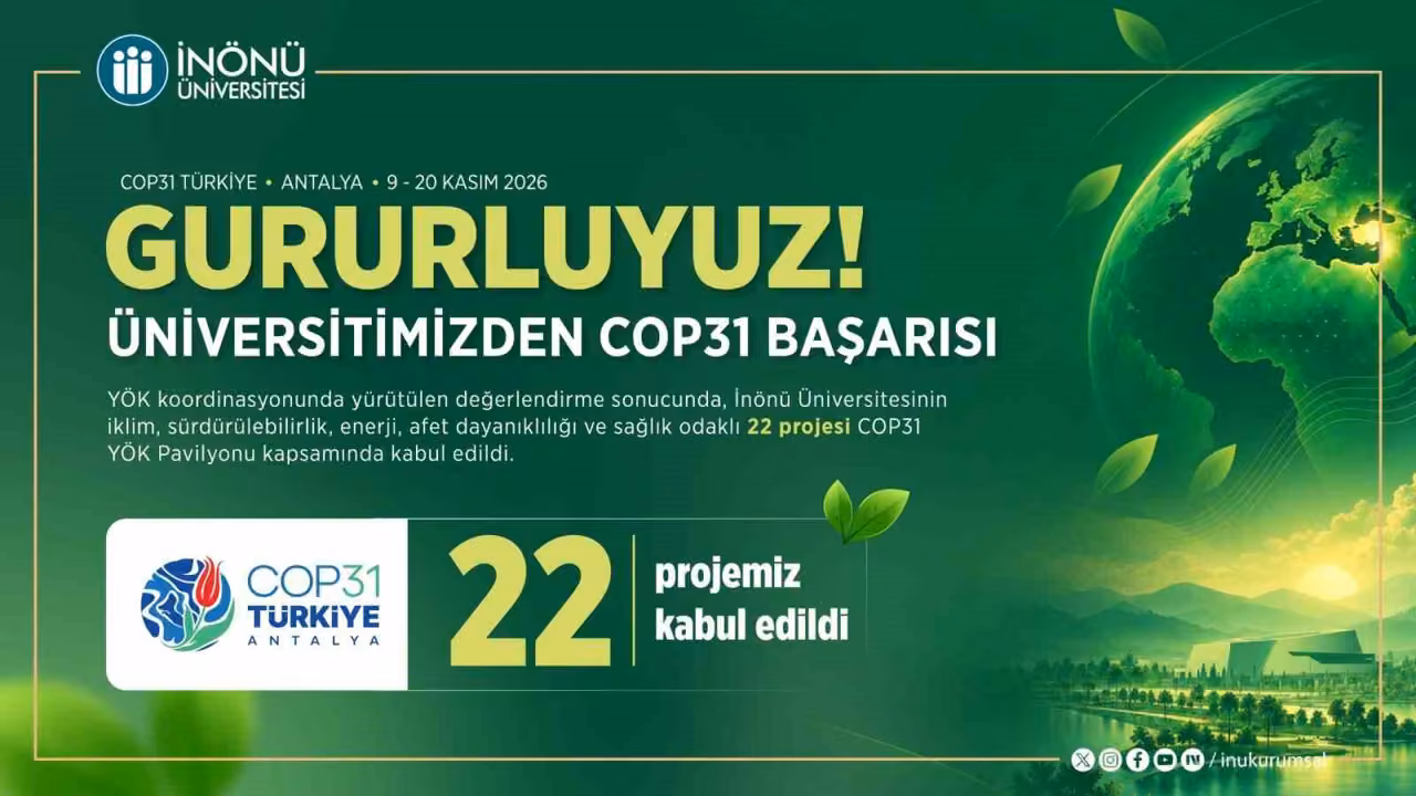 İnönü Üniversitesi COP31’e 22 proje ile katılım başarısı gösterdi