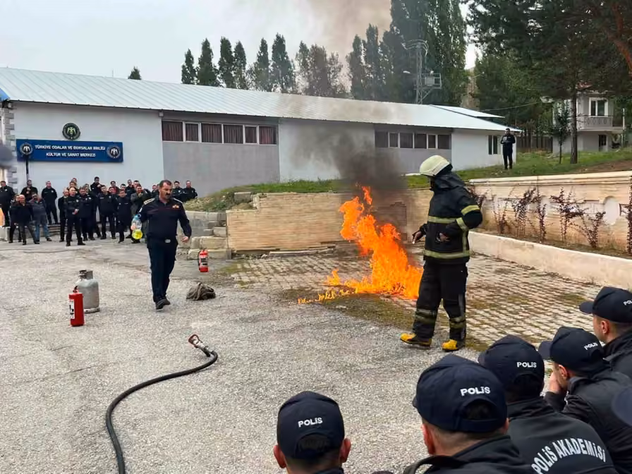 Bayburt POMEM’de yangın tatbikatı yapıldı