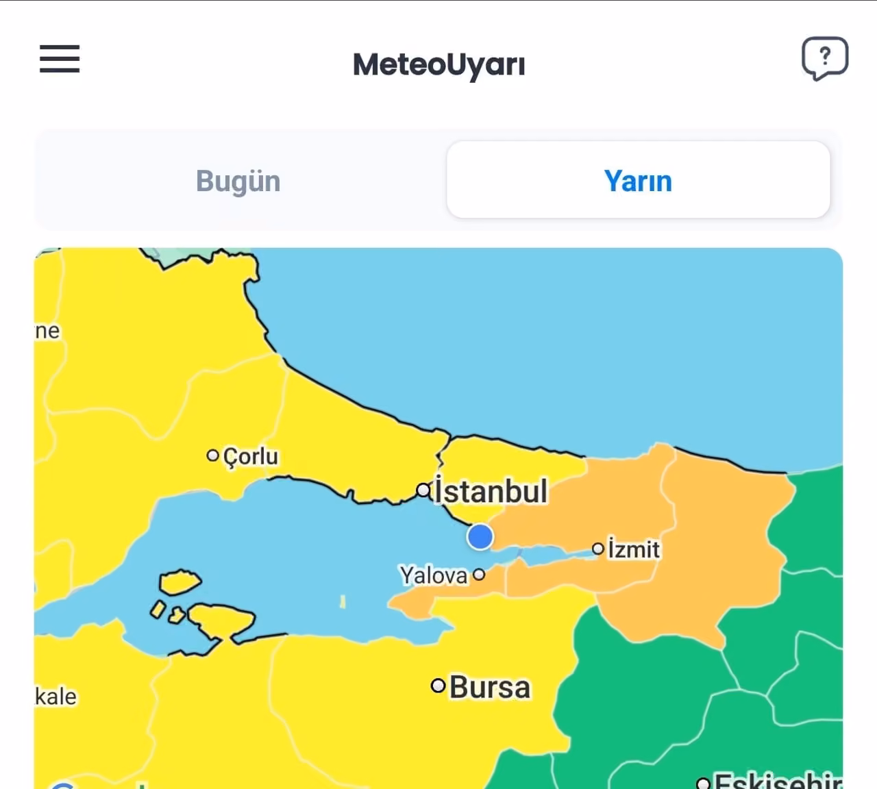 Kocaeli için kuvvetli ve şiddetli sağanak uyarısı