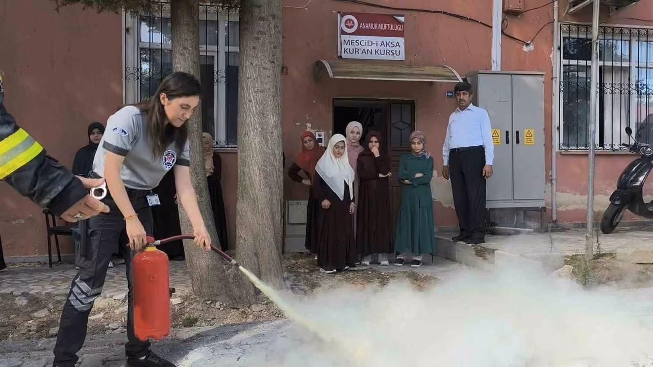 Anamur’da Kur’an kursunda yangın tatbikatı