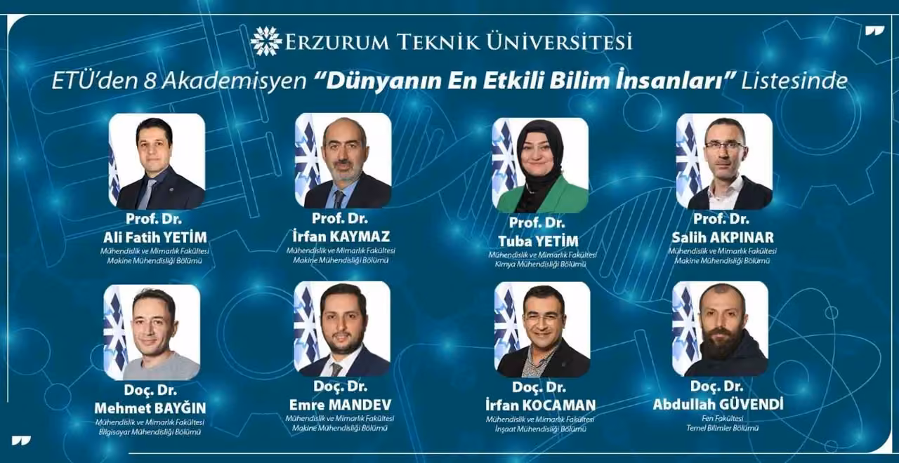 ETÜ’den 8 akademisyen "dünyanın en etkili bilim insanları" listesinde
