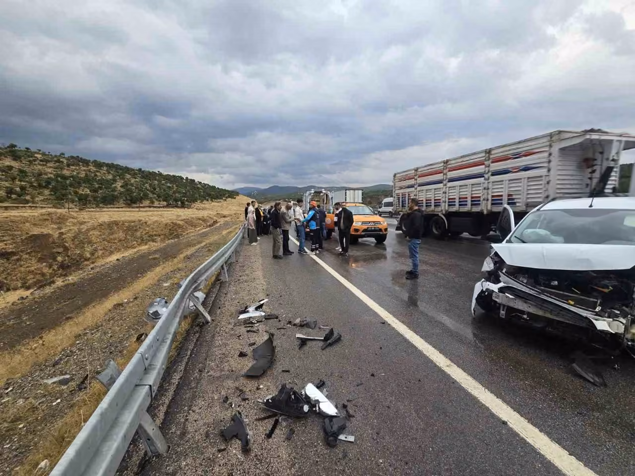 Bingöl’de hafif ticari araç bariyere çarptı: 1 yaralı