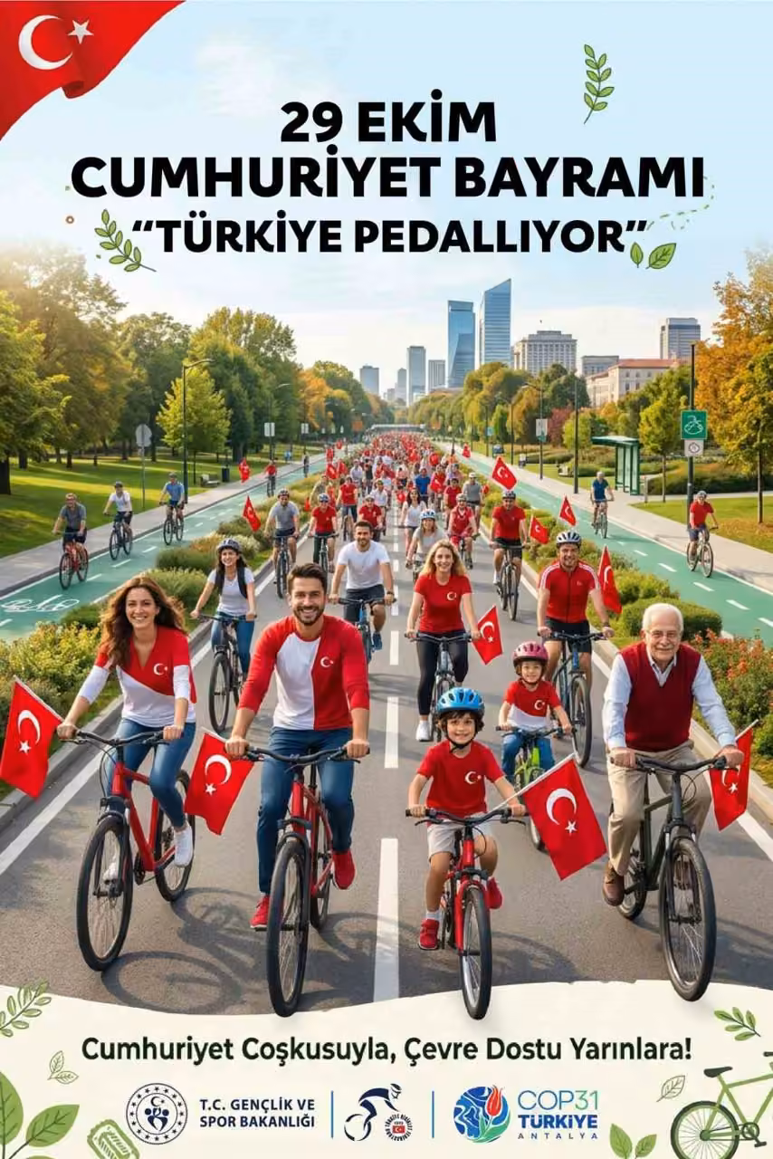 Cumhuriyetin 103. yılında 81 ilde pedallar iklim farkındalığı ve daha yeşil bir gelecek için çevrilecek