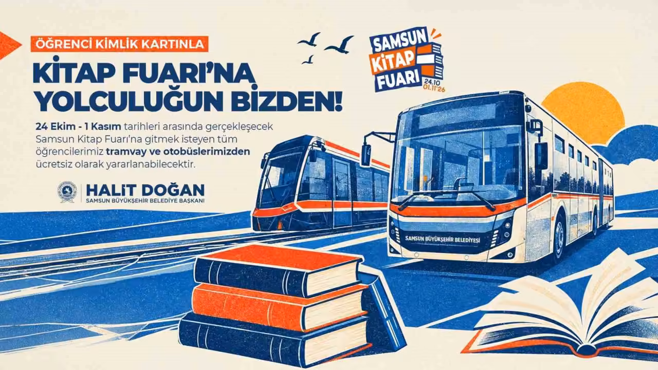 Samsun Kitap Fuarı’na gidecek öğrencilere ücretsiz ulaşım desteği