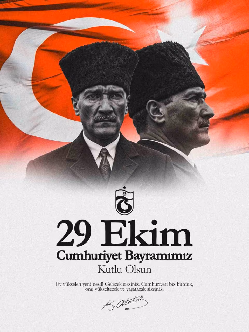 Spor camiasından 29 Ekim Cumhuriyet Bayramı mesajları