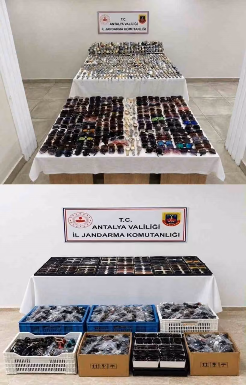 Antalya’da gümrük kaçağı güneş gözlüğü ve saatler ele geçirildi