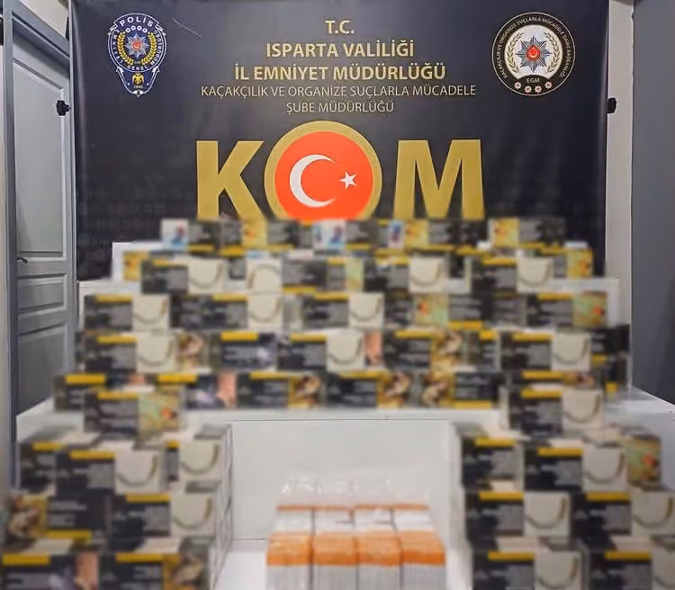 Isparta’da kaçak sigara ve bandrolsüz makaron ele geçirildi