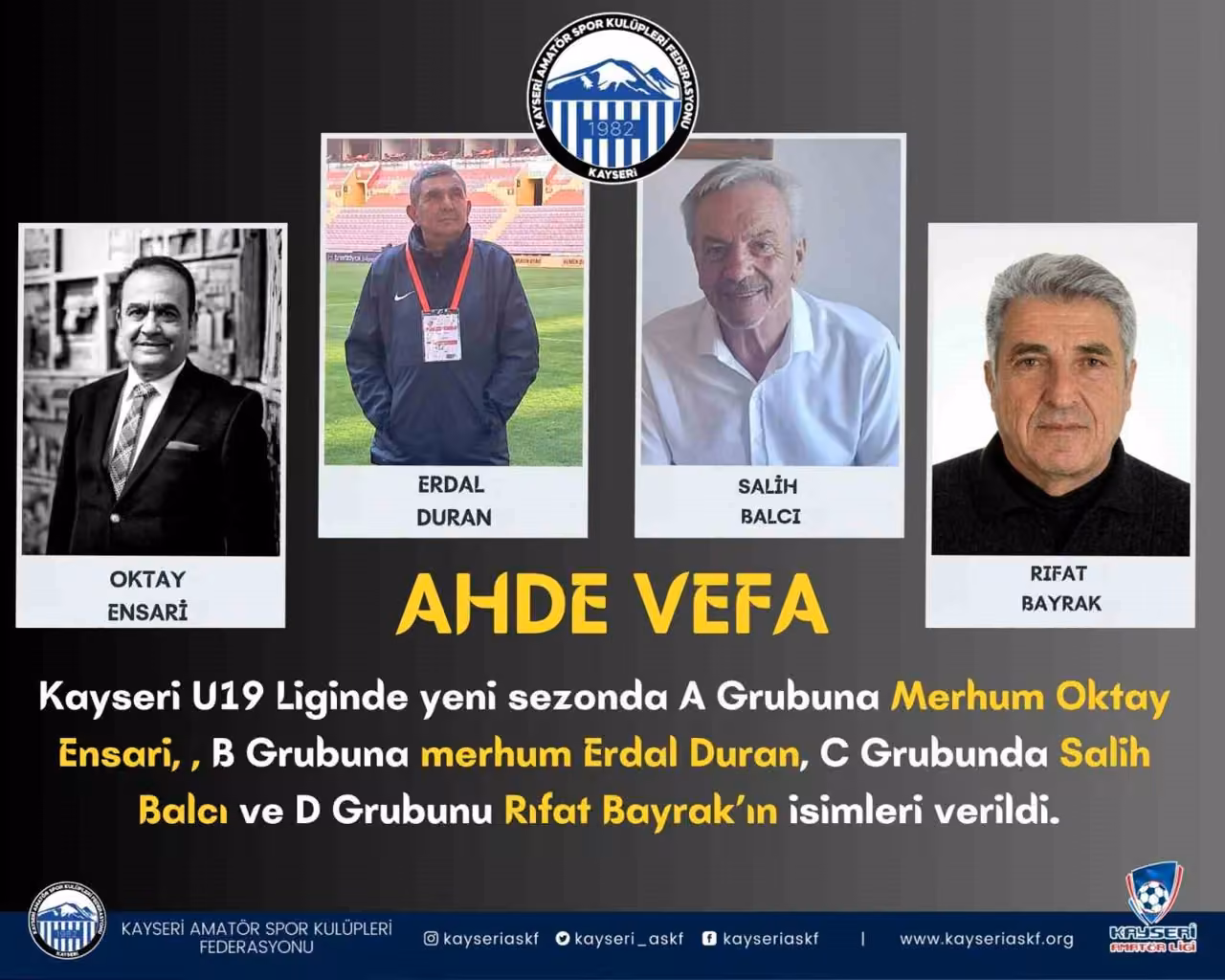 Kayseri ASKF’den ahde vefa örneği