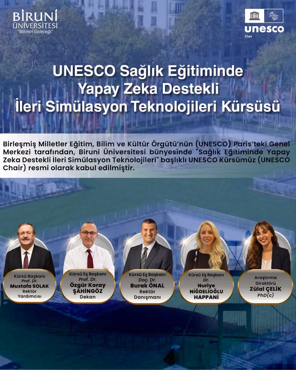 Türkiye’nin sağlık ve yapay zekâ alanındaki ilk UNESCO Kürsüsü Biruni Üniversitesi bünyesinde kuruldu