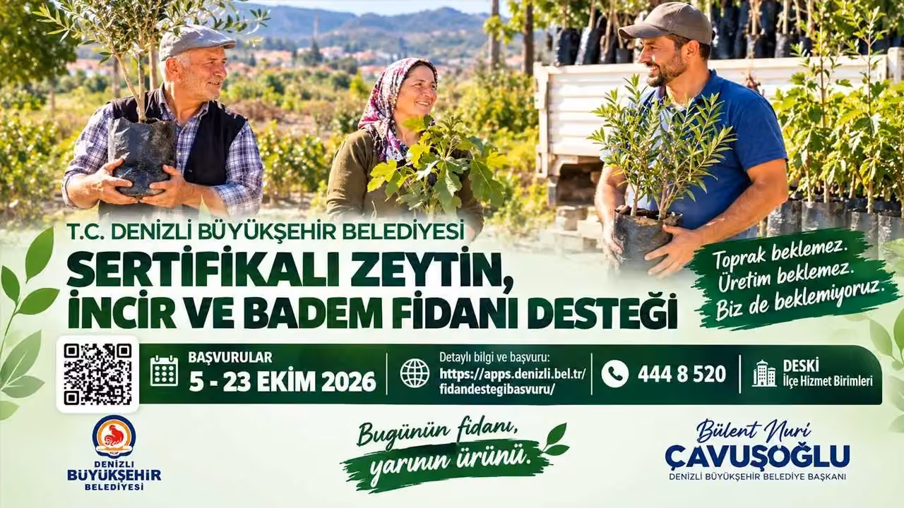 Denizli’de üreticiye fidan desteği